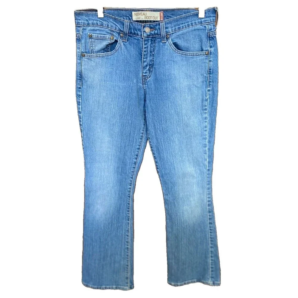 Levi's 515 Women's Nouveau Mid-Rise Boot Cut Denim Blue Jeans Size 8 MIS