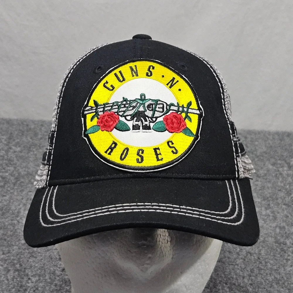 Guns N Roses Trucker‎ Hat Black Mesh Snapback Band Cap 80s Rock Grunge Festival