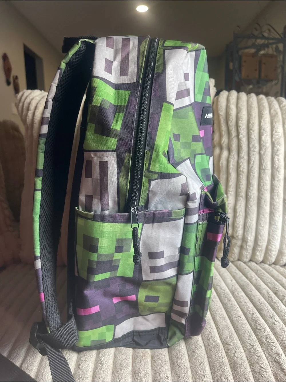 Minecraft Men's Green Pixel-Print Backpack
