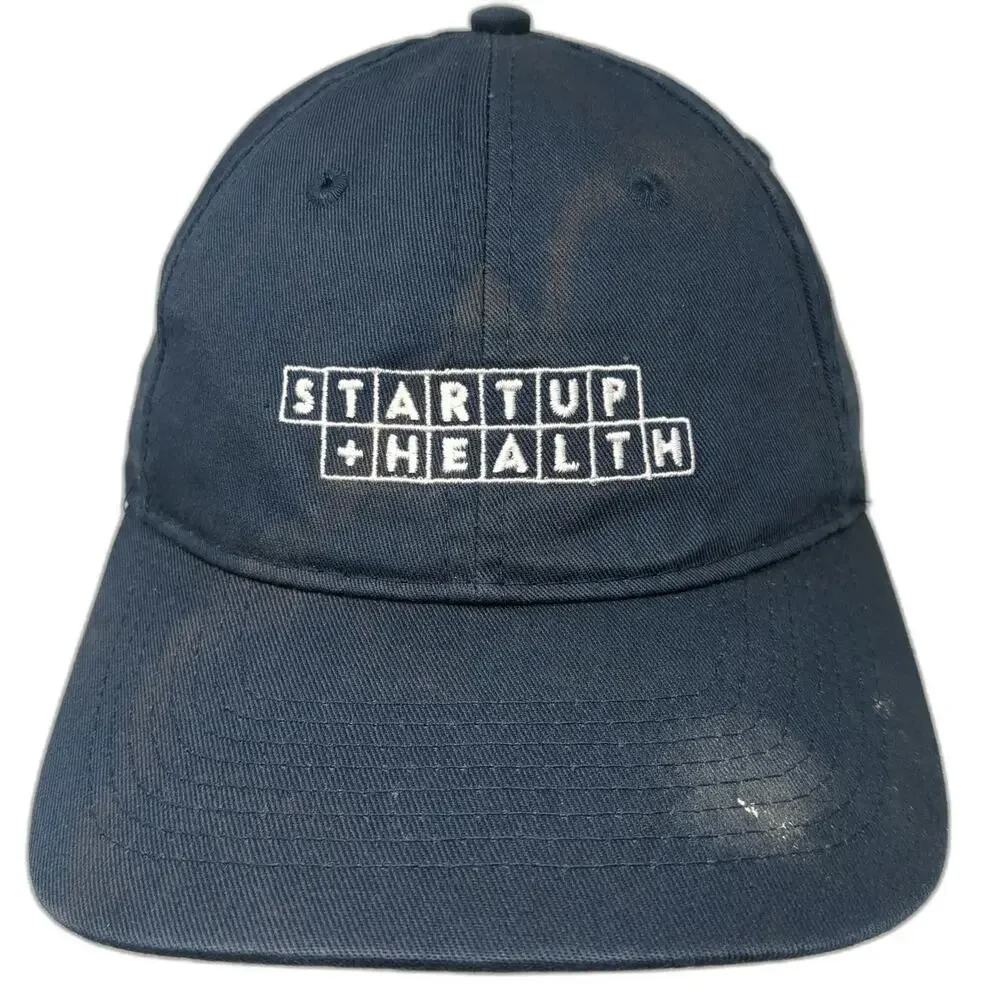 Port & Company Baseball Cap Blue One Size Strapback Startup Health Cotton Hat