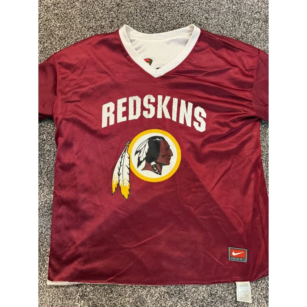 Vintage Nike Washington Redskins Reversible NFL Flag Football Jersey XL Burgundy