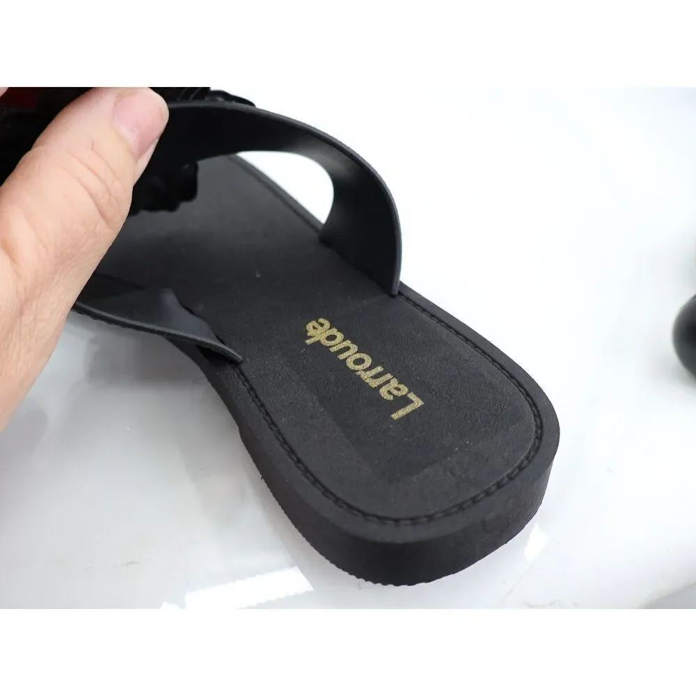 Larroude hibiscus sandals