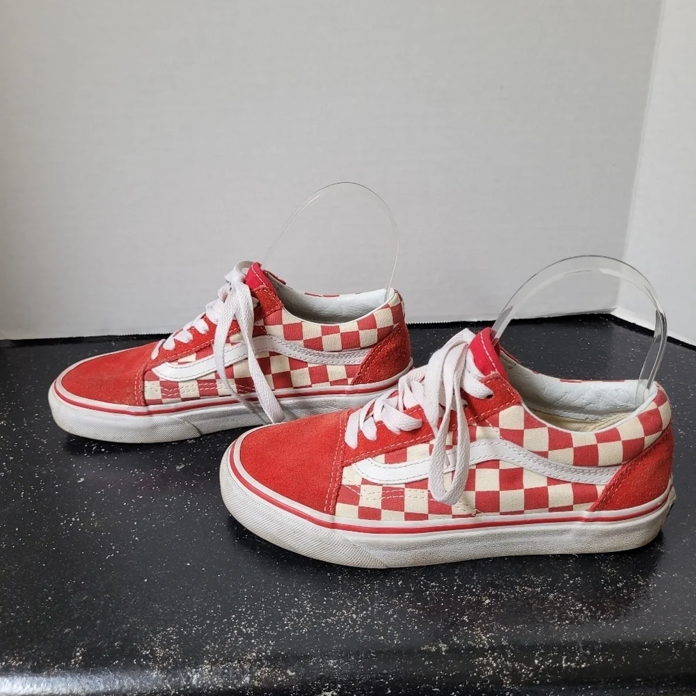Vans red checked