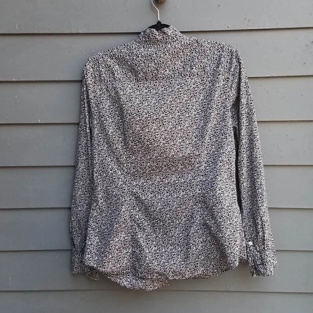 J Crew Black Tan floral The Perfect Shirt size 6