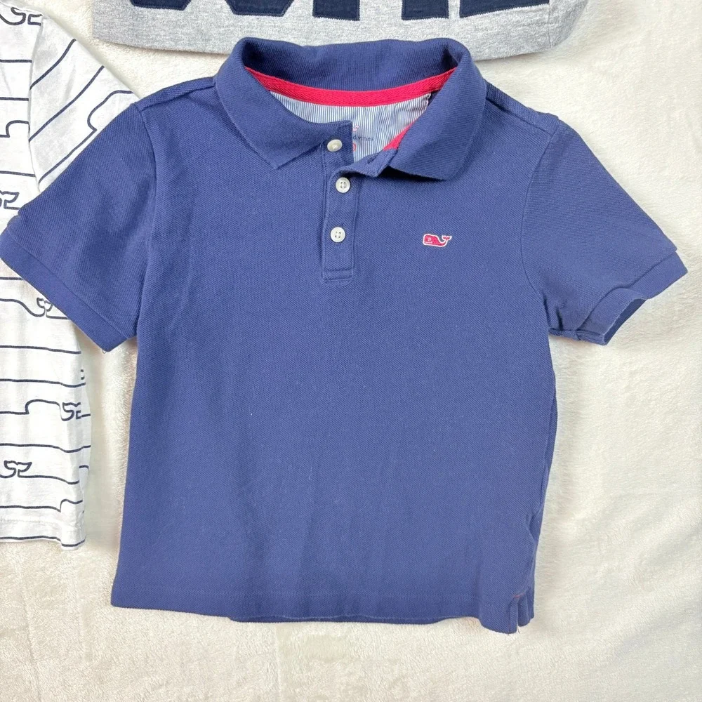 Vineyard Vines Gap Kids Boys 4T Blue‎ White Grey Polo T-Shirt Lot Excellent 4pc