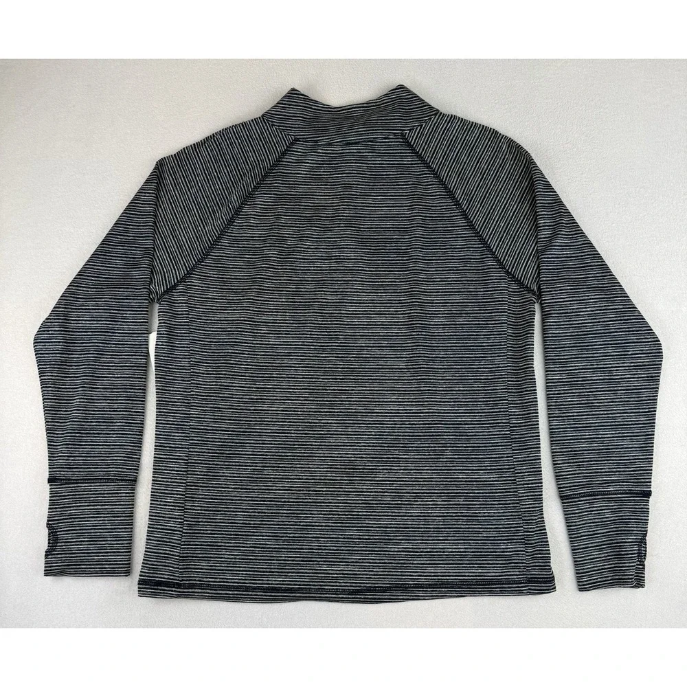 New Era Navy Blue Striped 1/4 Zip‎ Pullover Women's Size Large Thumb Holes NWT