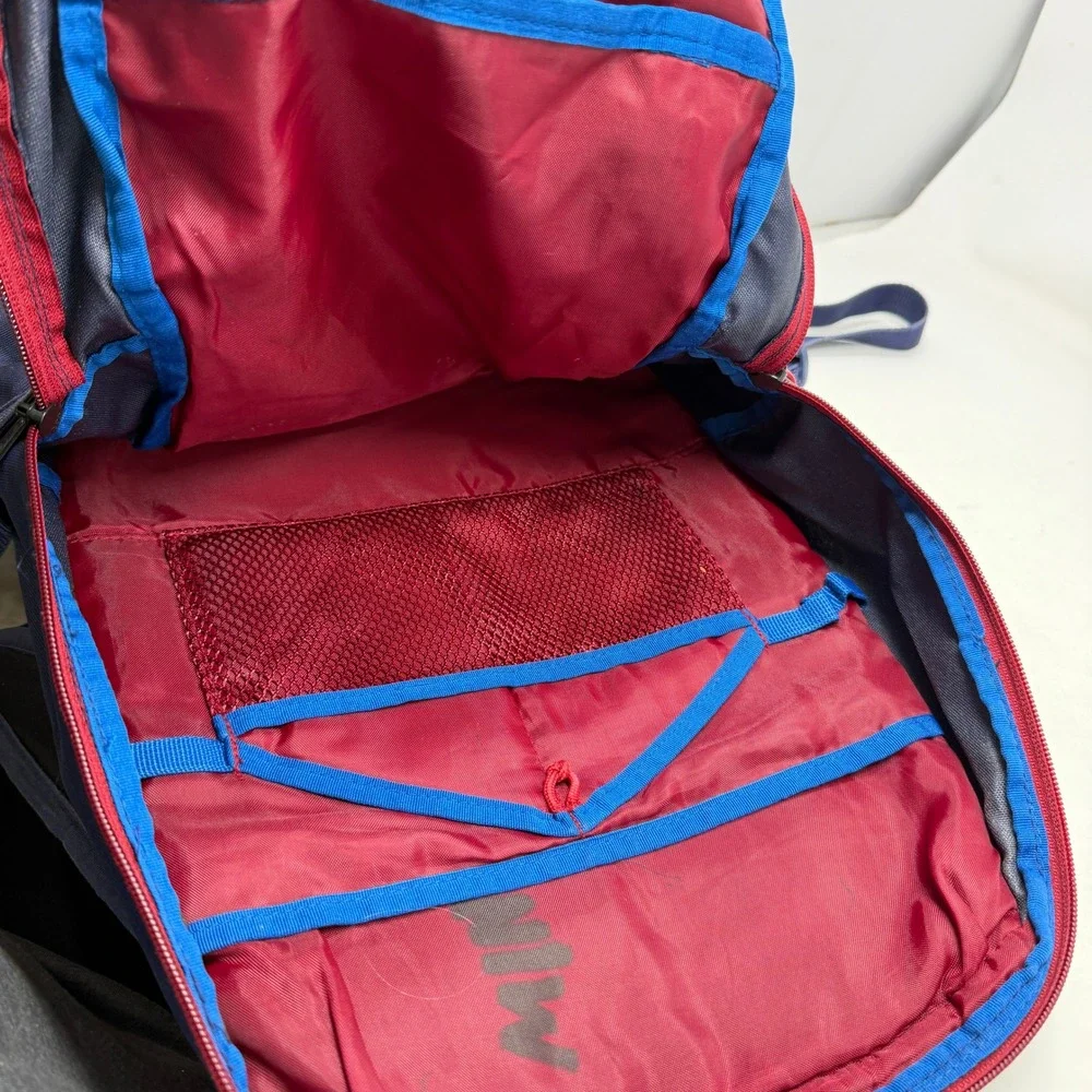JanSport Backpack Unisex OS Classic Multi Pocket Navy Royal Blue Distressed