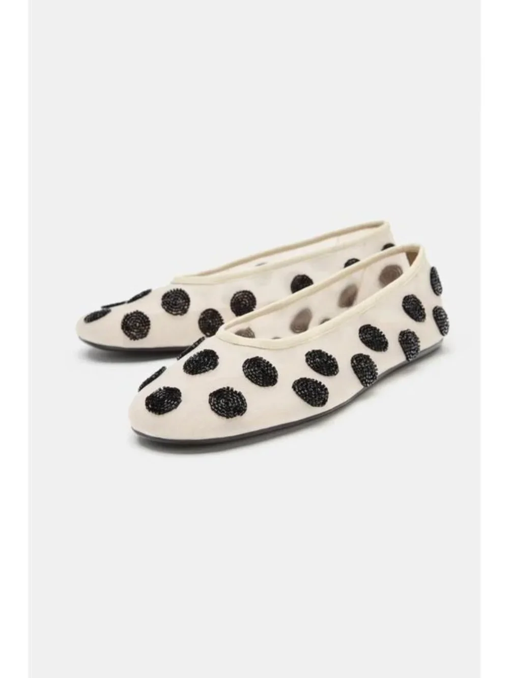ZARA PRINTED BEADED BALLET FLATS 2516/810/202