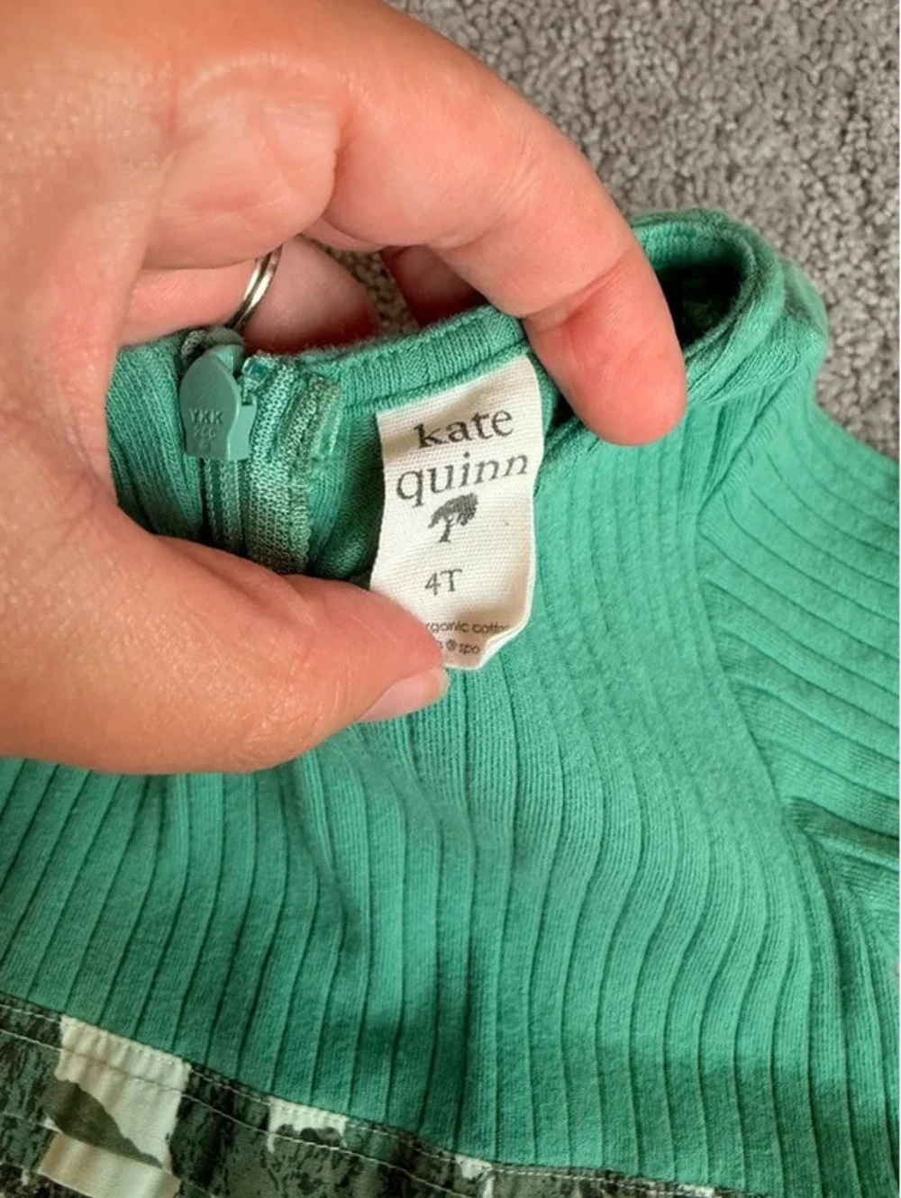 Kate Quinn Green Scenic Print Dress 4T