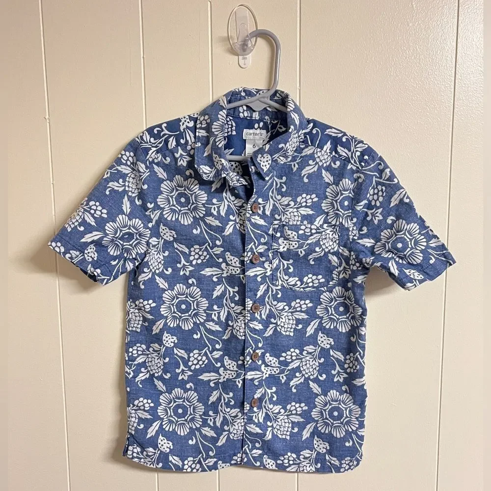 Boys Hawaiian floral shirt Sz 6