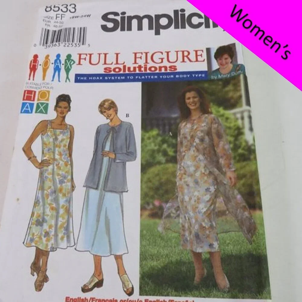 simplicity 8533 Mary Duffy sleeveless dress, jacket UNCUT sewing pattern