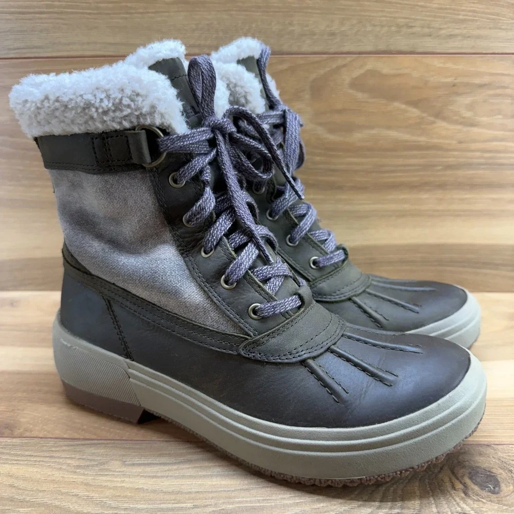 Merrell Haven Mid Lace Up‎ Polar Boots Womens 6 Olive Leather Waterproof
