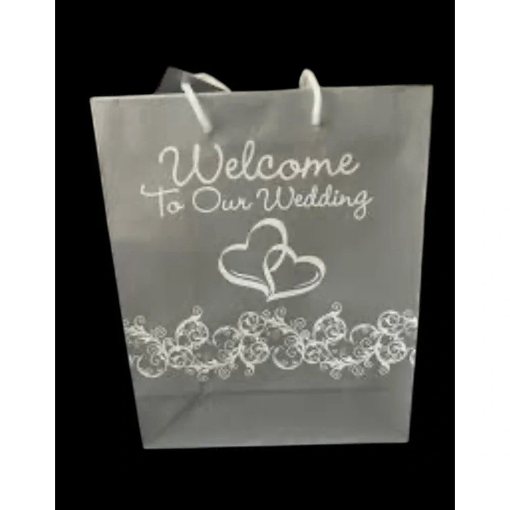 35 Silver Welcome To‎ Our WEDDING two Linked hearts 9