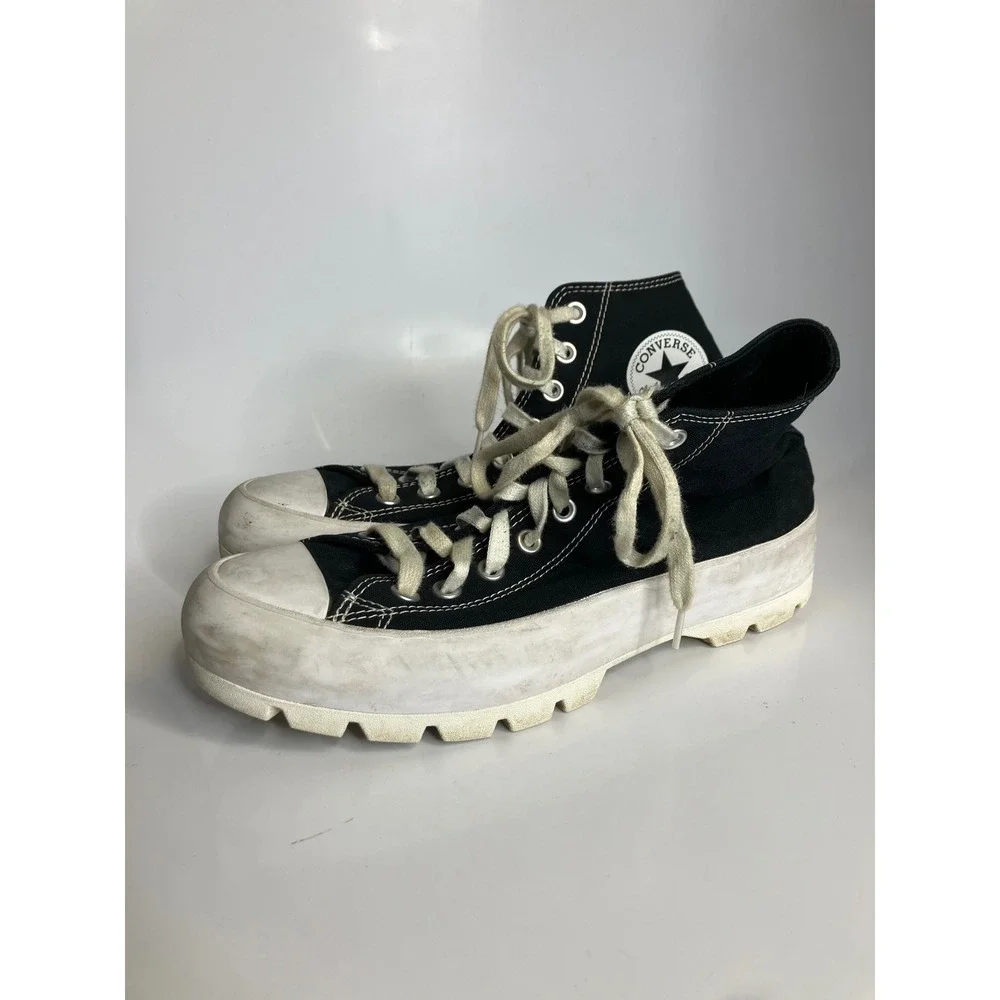 Converse Lugged High Top Sneakers Womens 10‎ Black Good Platform Canvas Lug Sole