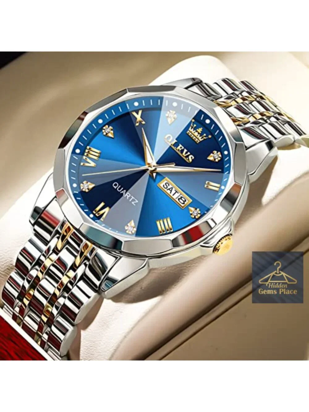 Men's Business Dress Analog Quartz Stainless Steel Waterproof Luminous Watch