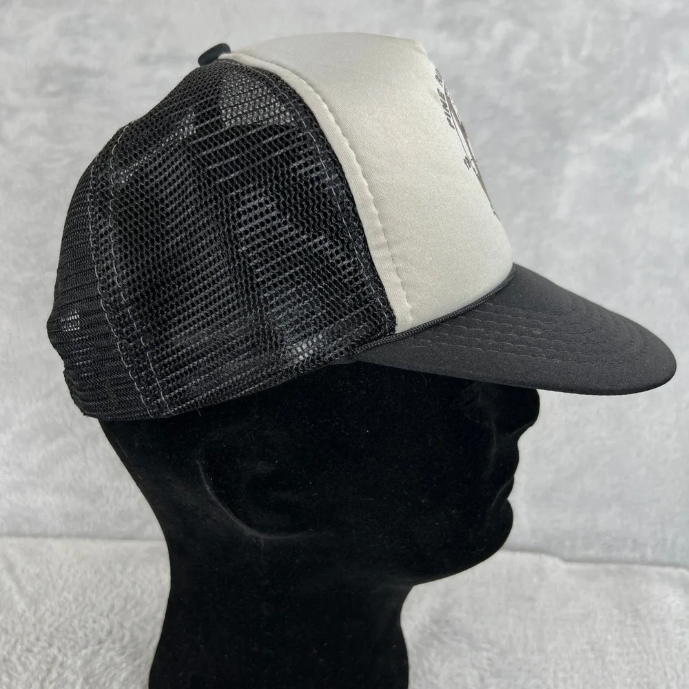 Vintage 1987 Pine Ridge Enduro Trucker Hat Black Motocross Racing Mesh Snapback