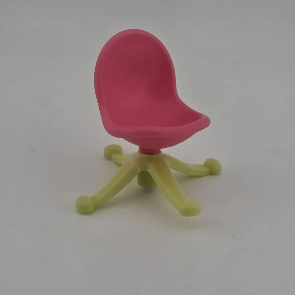 Fisher Price Loving Family Dollhouse Pink Office Or Bedroom Chair Swivels