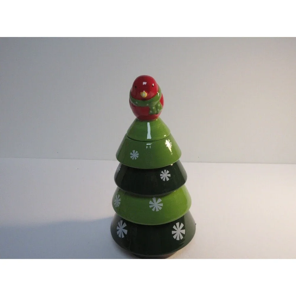Pier 1 Imports Christmas Tree Measuring Cup Set Red Cardinal Holiday Kitchen Dec