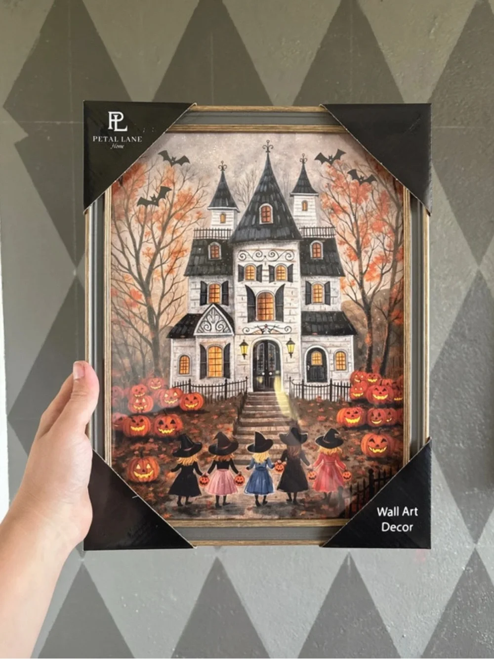 Petal Lane Haunted House Halloween Wall Art NWT