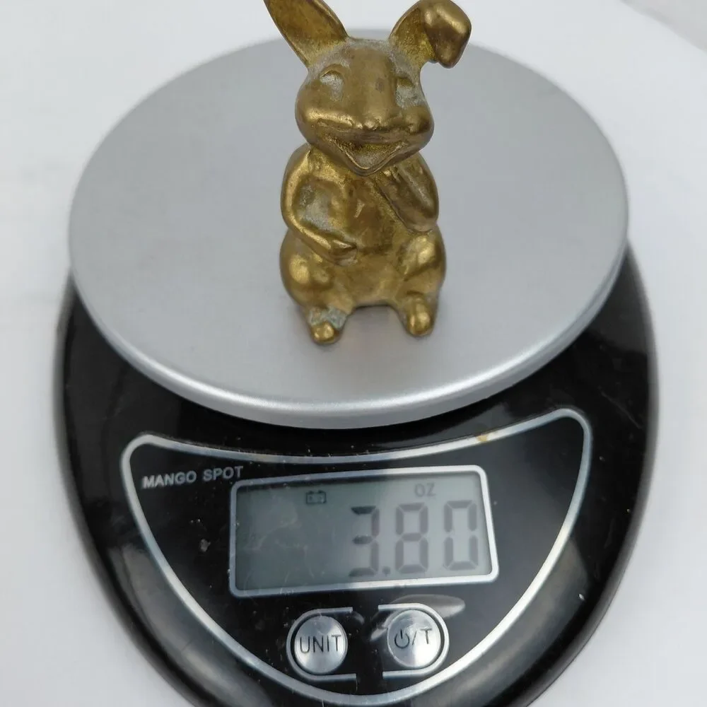 Canadianna Brass Bunny Rabbit Figurine Heavy Easter Holiday Vintage Retro 2.5