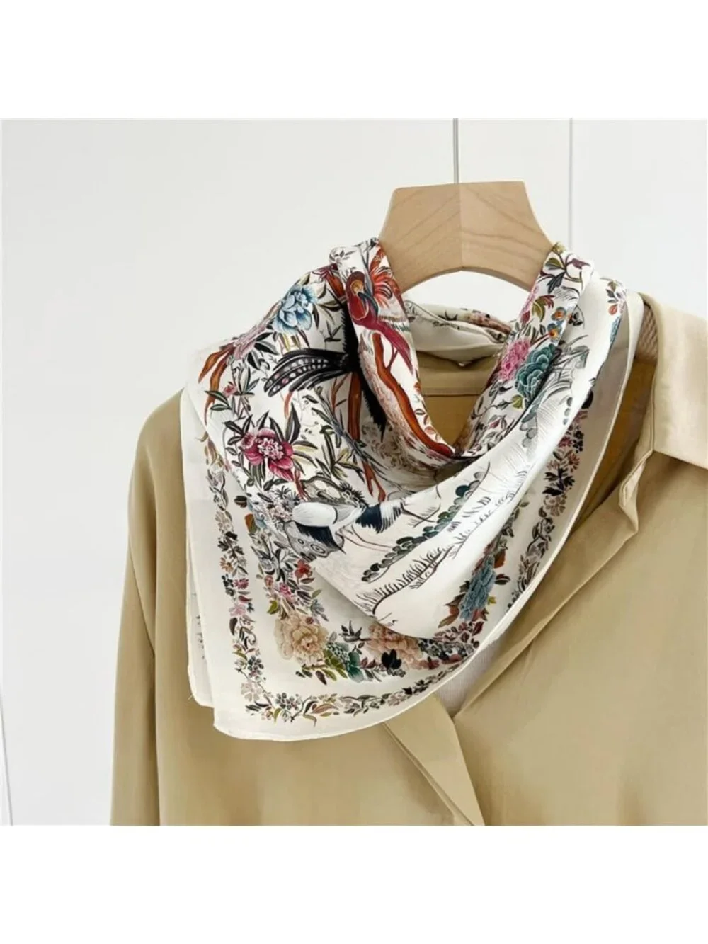 Luxurious 100% Pure Mulberry Silk Square Scarf for Women - Versatile Neck & Head
