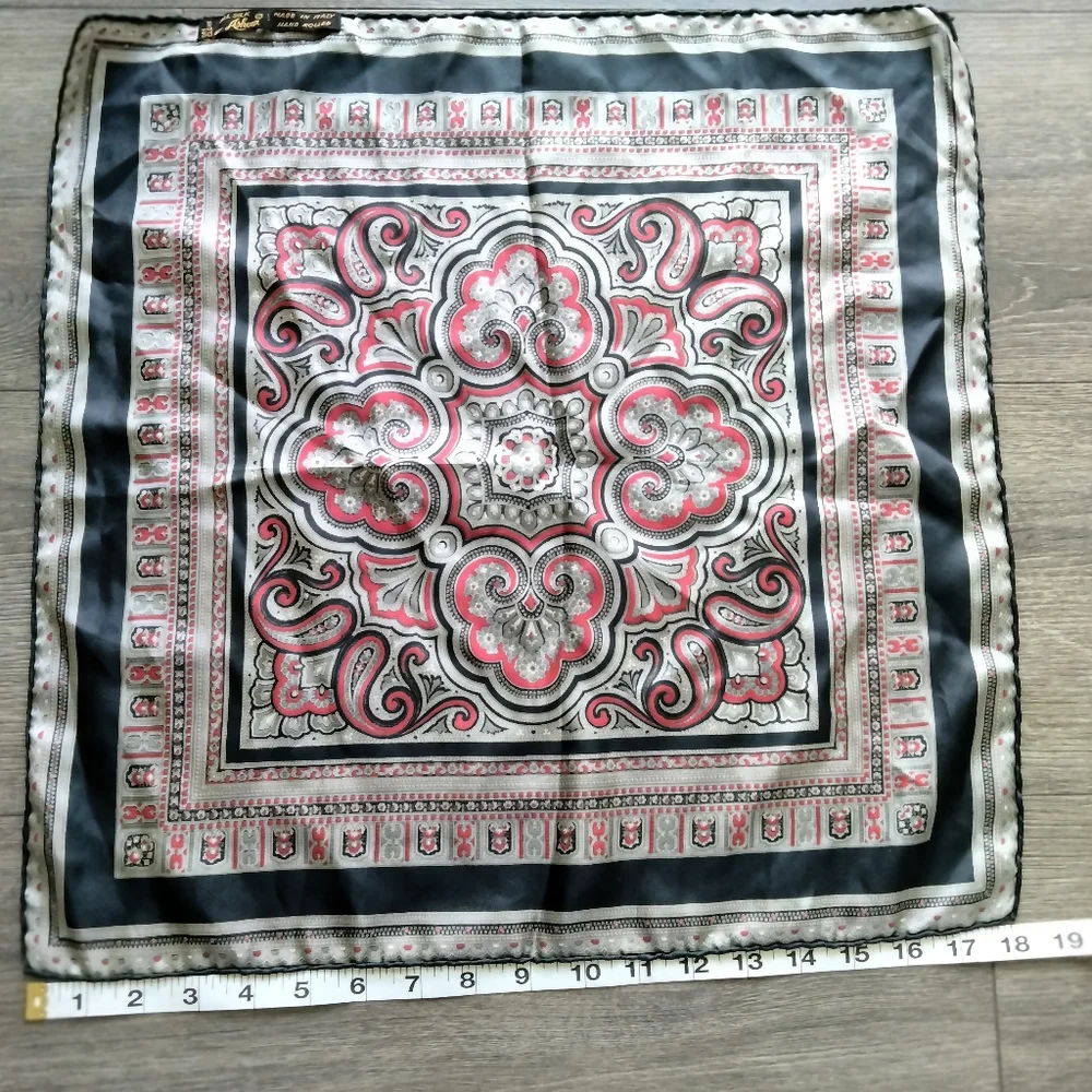 All Silk by Ashear Made in Italy Hand Rolled Paisley Print 18