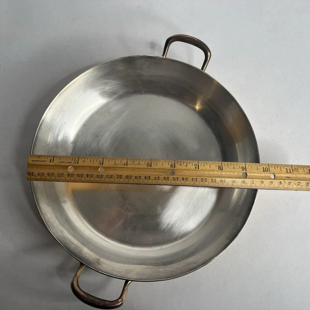 Spring Antique Copper Pan Fry Saute Switzerland 9.5