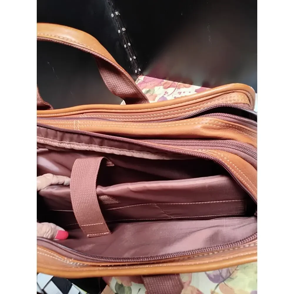 Wilson Leather Vintage Briefcase Messenger Laptop Computer bag Cognac brown