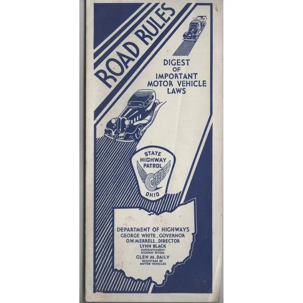 Vintage 1930s Ohio Road Rules Digest Important Motor Vehicle Laws Pamphlet
