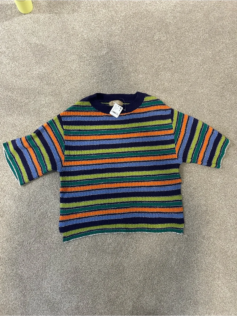 Free People Striped Knit Pajama Set in Blue, Green, Orange, and Purple