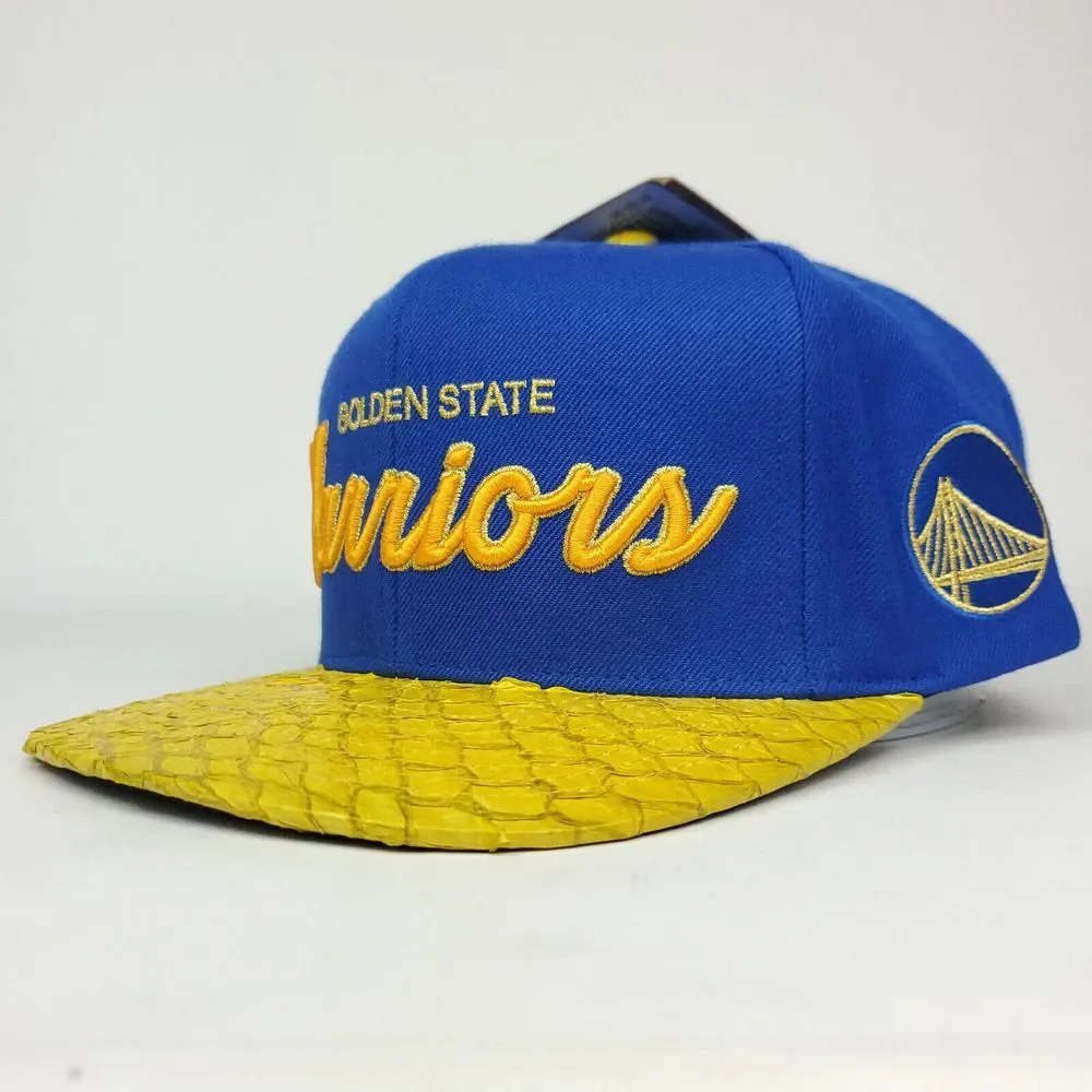Golden State Warriors Mitchell & Ness‎ NBA Strapback Hat Cap Carp Fish Skin NWT