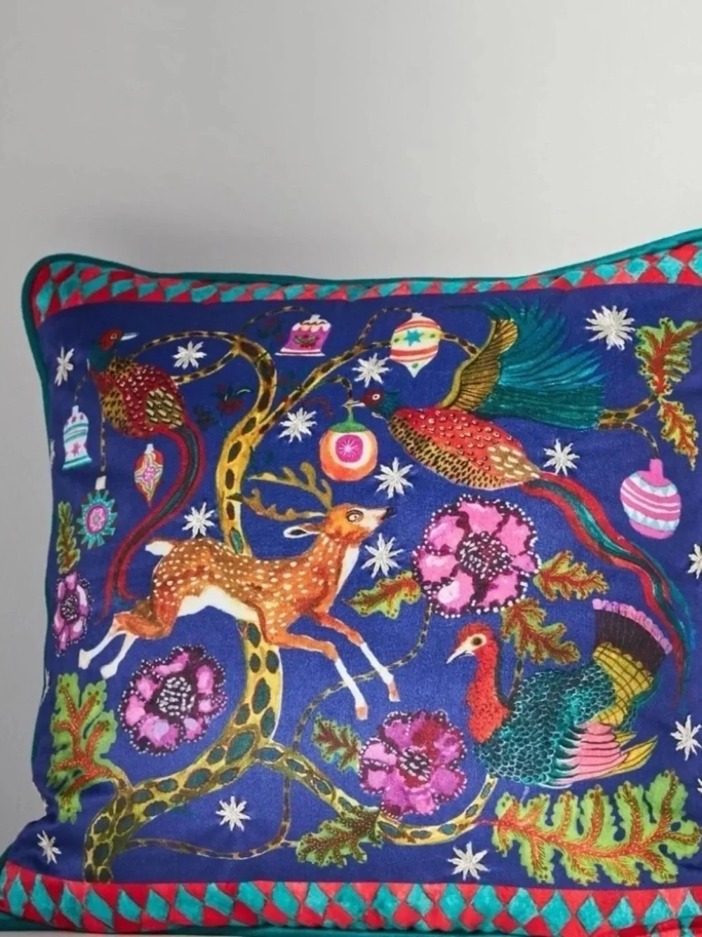 NWT Anthropologie Rapheal Balme Velvet Christmas Pillow