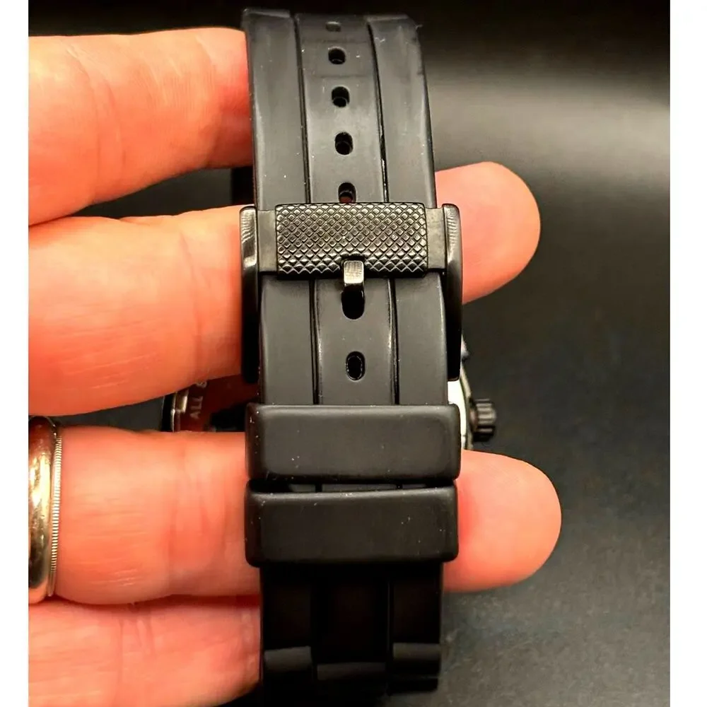 Fossil FS4487 Machine Chronograph Men’s Gunmetal Black Silicone Strap Watch