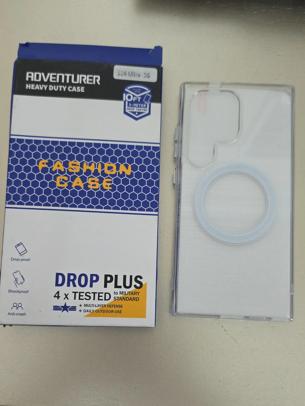 Clear Heavy Duty Phone Case with Ring- For S24 Ultra