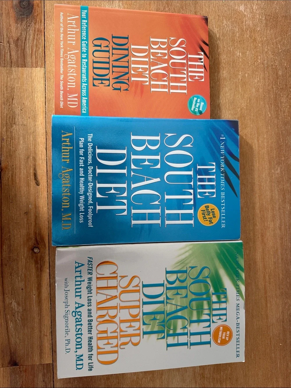 Arthur Agatston South Beach Diet Book Set - Blue, Orange, White Covers