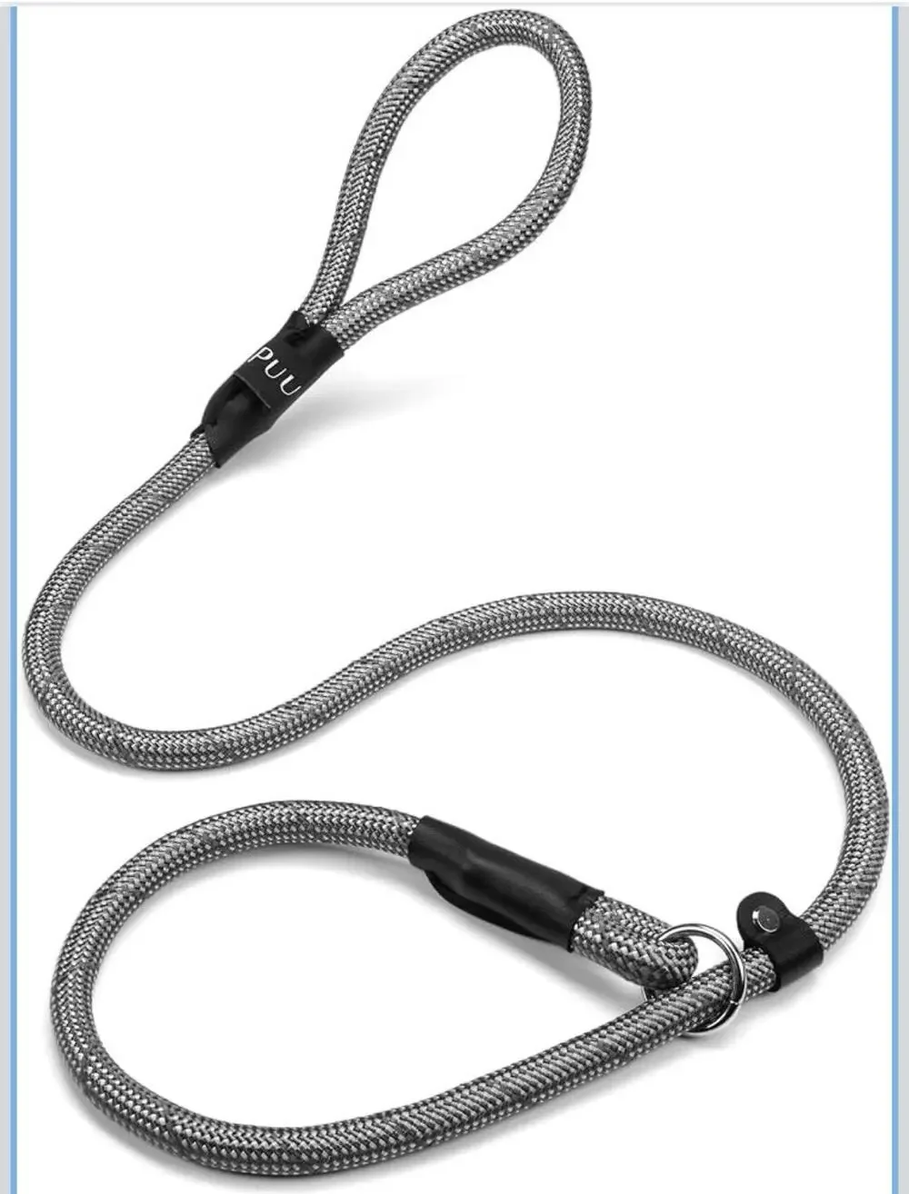 PUUFUU Reflective Slip Lead Dog Leash 6FT x 1/2” Gray Heavy Duty Large Dogs