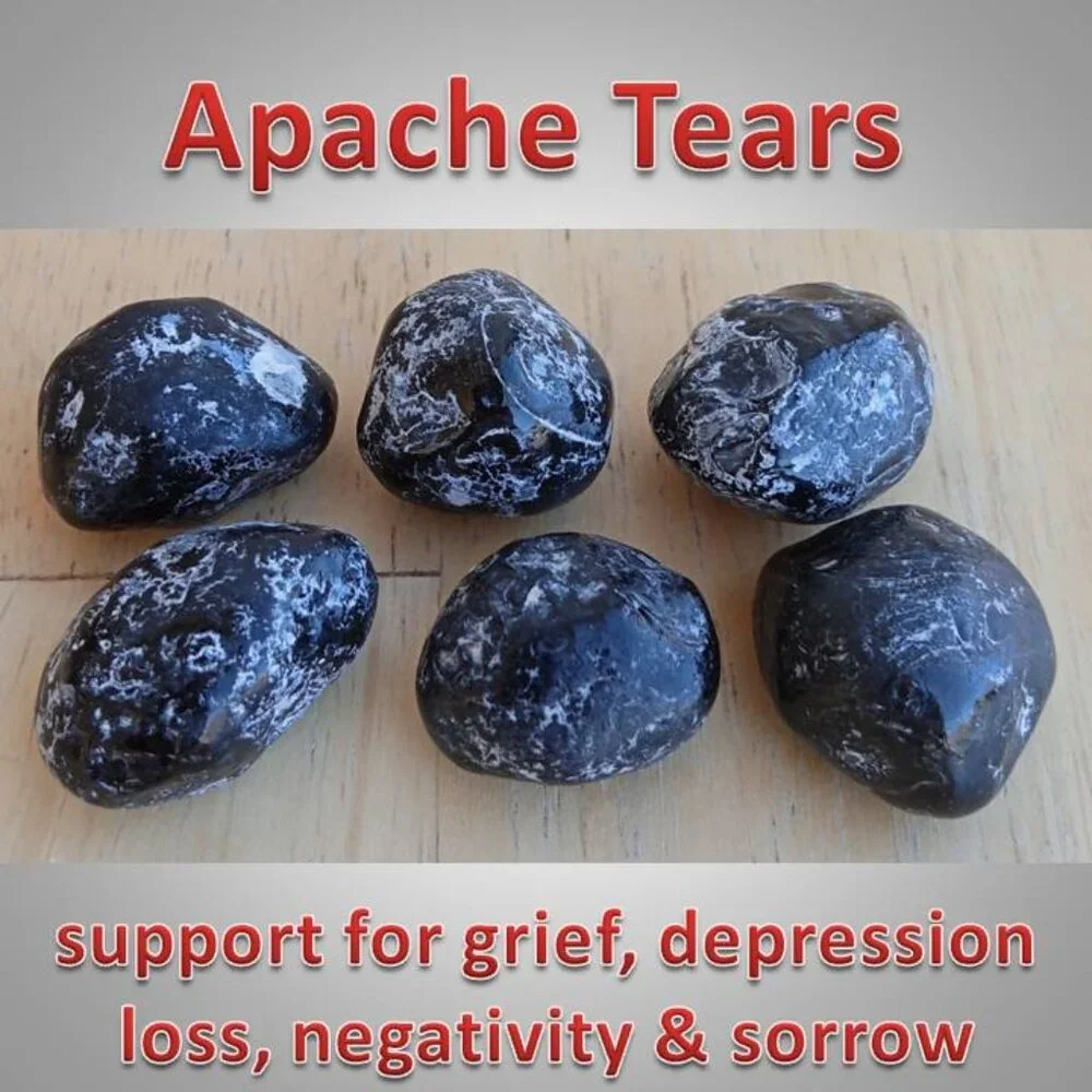 ONE Apache Tears stone rock crystal  : Support (larger)