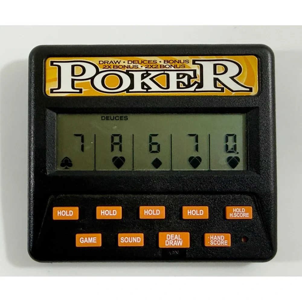 RecZone Handheld Electronic Poker Game Unisex OS Black Vintage Travel Toy