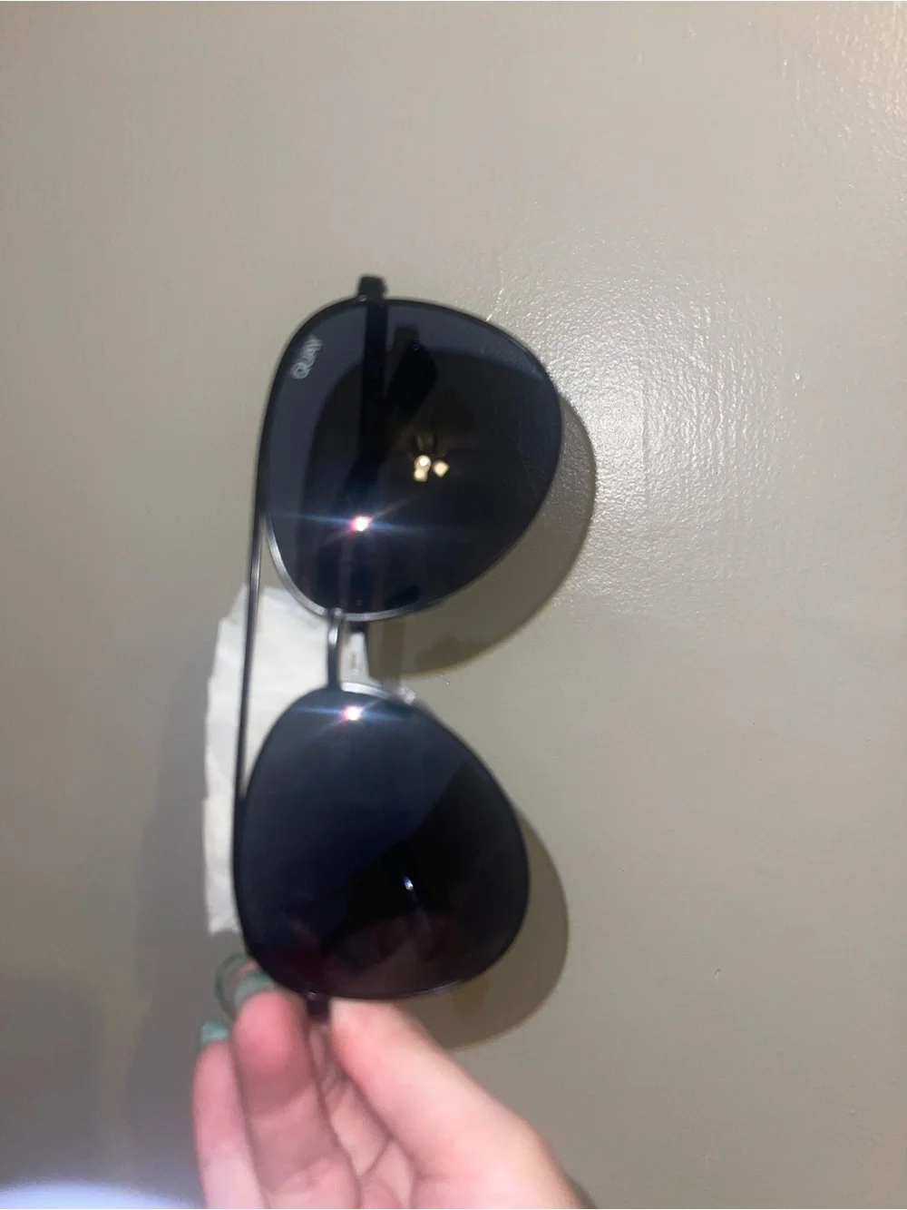 Men's Aviator Sunglasses - Black Lenses, Silver Frame