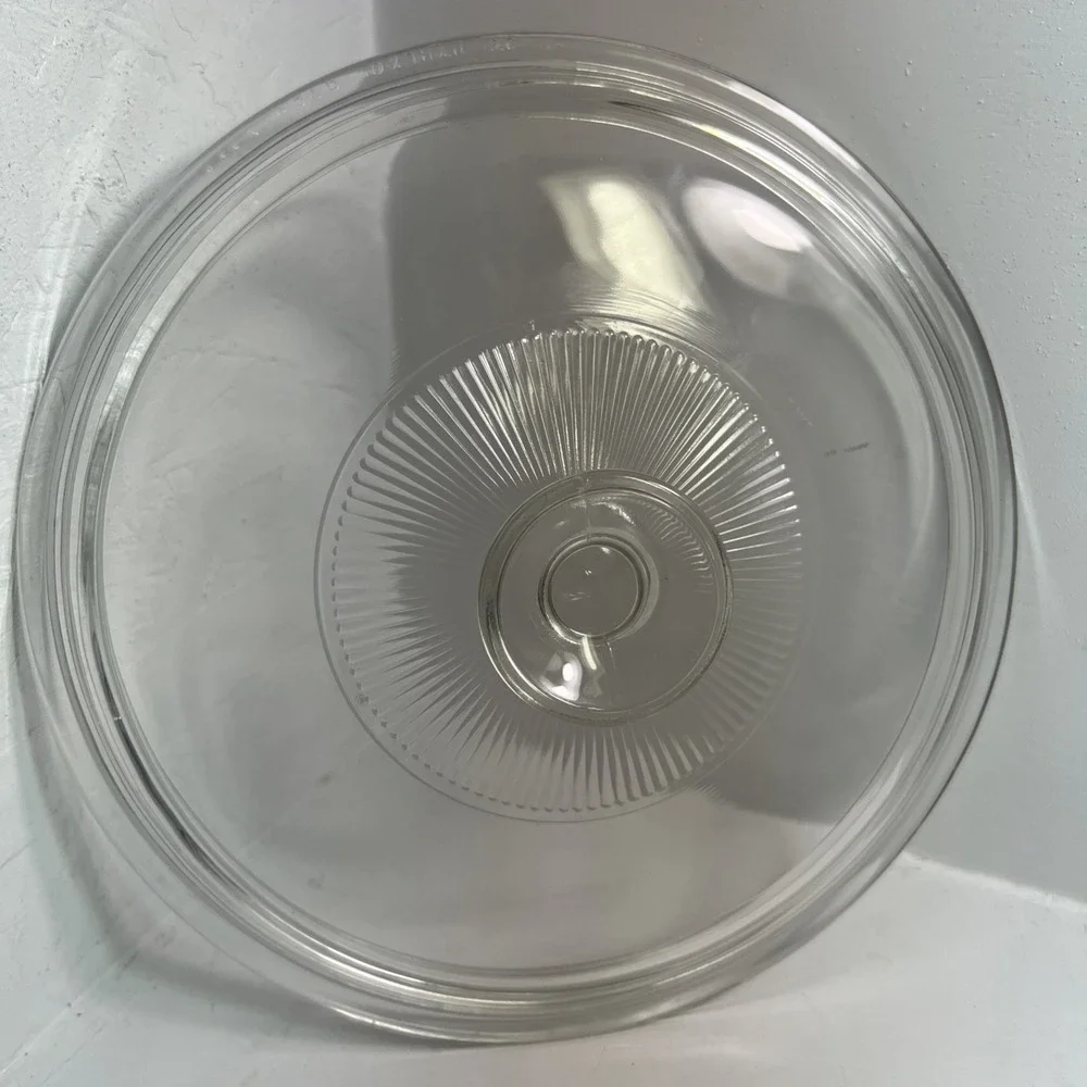 Pyrex G-1-C Replacement Lid — Round Fluted Clear Glass Lid for CorningWare 2.5 Q
