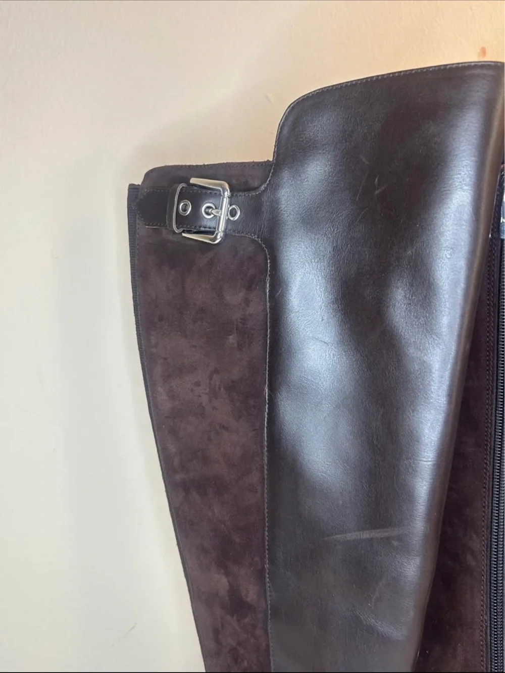 Marc Fisher Medium Calf Studded Tall Leather/Suede Boots Size 6.5