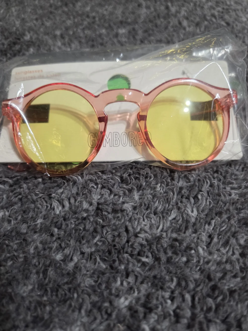 Gymboree Pink Frame Yellow Lens Round Kids Sunglasses
