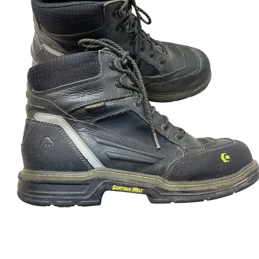 Wolverine w10484 Multishox Waterproof Steel Toe Black Work Boots Lace Up 12EW