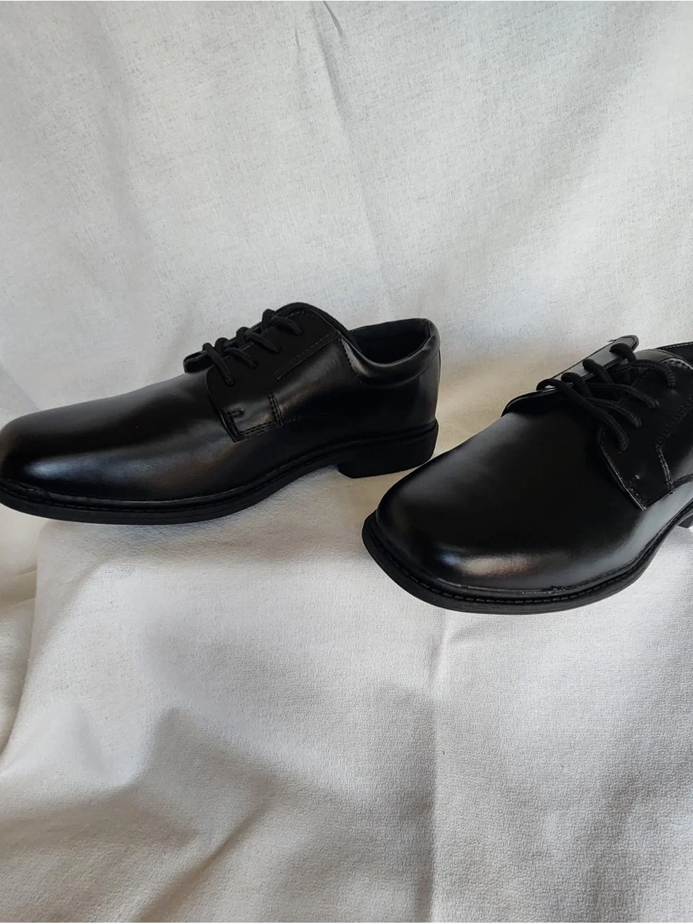 Stacy Adams Boys' Black Lace-Up Dress Shoes man made material