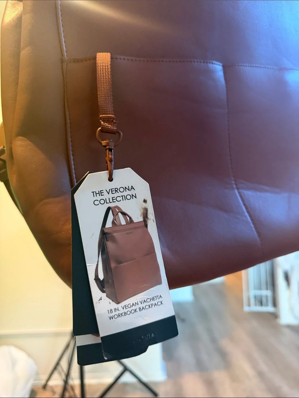 Light tan Vegan Leather Backpack - Men Bags