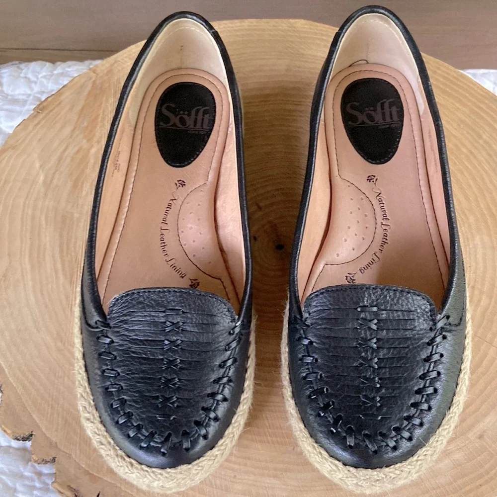 Sofft black loafers womens
