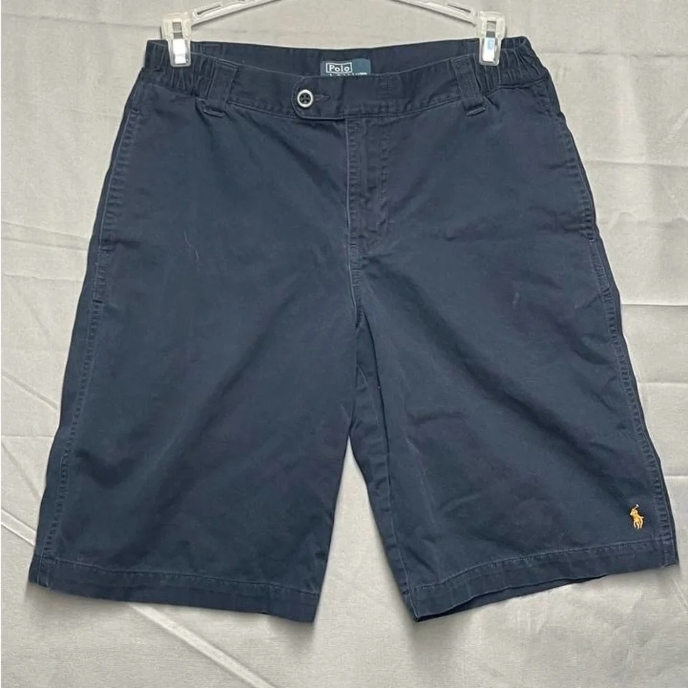 Polo‎ By Ralph Lauren Kids Boys Size 14 Navy Blue Classic Chino Shorts Preppy