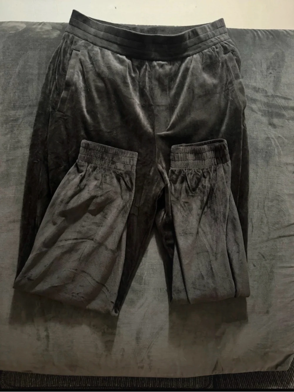 Armani Exchange Black Velour Jogger Pants