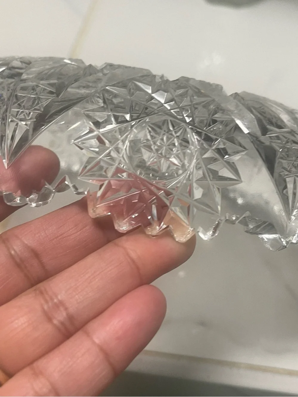 Crystal Cut Glass Decorative Serving Bowl - Clear