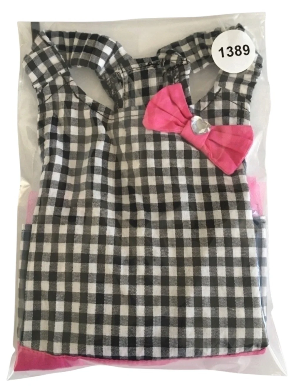 Wag-A-Tude Petco Black Plaid Dog Dress Size S